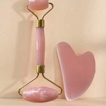 1 pezzo Set di strumenti per massaggio Guasha rosa, rullo massaggiatore per viso e corpo per massaggio dei meridiani, cura del viso per il sollevamento, bellezza, prodotti per la cura della pelle, spa, cura di sé, strumenti per la cura della pelle, cura del viso, forniture per estetista, massaggio, strumento per massaggio del viso, rullo per il viso