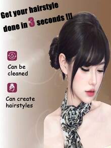 Synthetic Air Bangs Wig For Women 1 Clip In Hairpieces Accessories Mini Fake Bangs Suitable For Girls