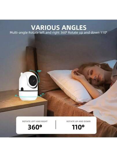 1080P 360° Pan/Tilt Wi Fi Slimme Home Security Camera, Baby Monitor Pet Camera Security, 2.4GHz Fi, One Key Talk, Motion Tracking, Infrared Night Vision, Two Way Audio, Indoor/Outdoor view 5