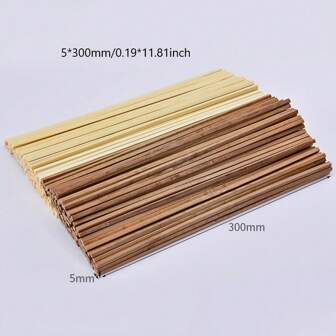 32pcs/64pcs 0.51*0.51*29.97 Cm Carbonized Plus Original Color Square Bamboo Sticks, Craft Sticks, Woodworking Supplies, DIY Models, Craft Project Crafts, Square Bamboo Sticks For Craft Construction