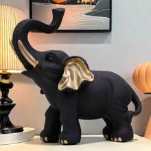 1 Peça Estatueta de Elefante da Sorte Feng Shui, Decoração de Elefante para Casa, Pequena Decoração Doméstica, Decoração de Elefante da Riqueza