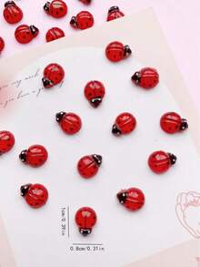 50个/包，秋季昆虫造型美甲装饰品，瓢虫美甲饰品，DIY美甲产品，混色，美甲沙龙，美甲配件，美甲用品，美甲宝石 - 彩色 - 查看 2
