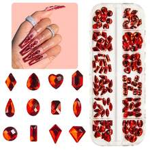 120Pcs Nail Rhinestones Moonlight 12 Shapes Big Gems Flatback Rhinestones K9 Glass Stones Nail Art Diamonds Crystals Jewels Nail Charms Arylic Nails Face Eye Makeup Crafts