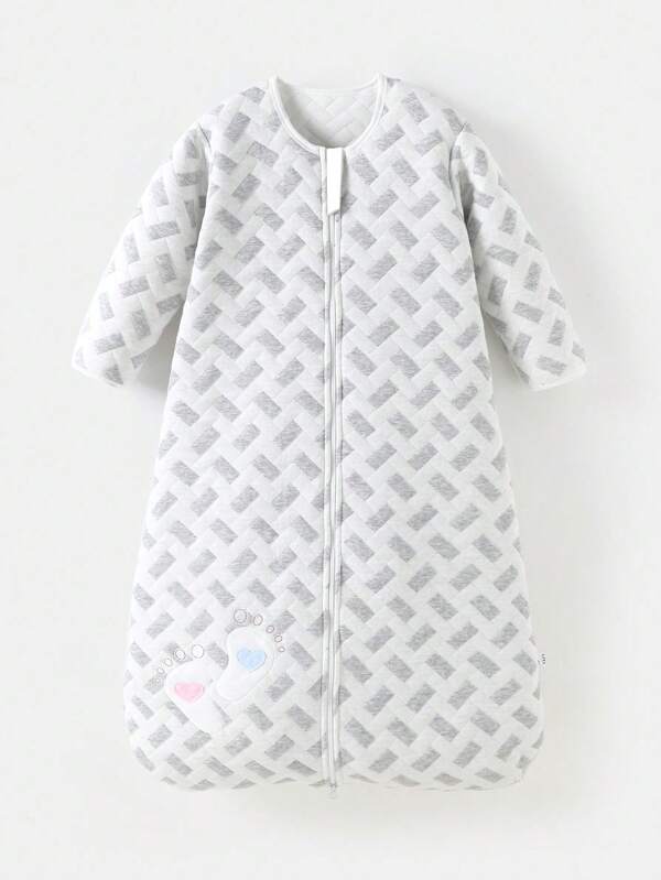 Saco de dormir unissex infantil de fundo redondo com mangas compridas, anti-chute e quente para primavera, outono e