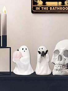 1pc Vintage Halloween Ghost Decoration Ornament Resin Ghost Desktop Craft Statue Home Decoration Office Room Desktop Decoration Halloween Holiday Party Thrilling Atmosphere Decoration Props Accessories Gifts For People Halloween Decor Fall Decor Room Decor