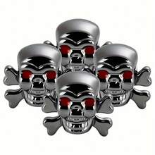 4pcs Skull Shaped Tire Valve Stem Caps, Plastic Dustproof Wheel Rim Valve Covers, Universal Fit For Cars, SUVs, Bicycles, Trucks, Motorcycles - Multicolor - View 7