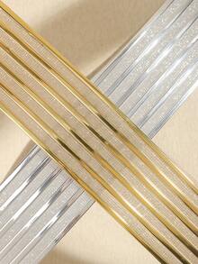 1 件女士简约优雅纯色金色金属双扣松紧腰带，百搭连衣裙、衬衫、夹克秋季、万圣节