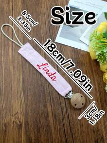1 pieza/2 piezas Clip anti-caída personalizable, nombre bordable, llavero personalizado, personalización de nombre DIY, artículo decorativo, regalo para amigos/cumpleaños. - Estilo A - Ver 3