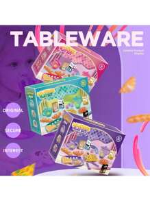 33 pièces Set de thé, Jeu de cuisine pour filles, Jouets de thé de princesse, Jouet de rôle avec desserts et vaisselle, Théière en plastique pour enfants avec jeu d'imagination de desserts, Cadeau idéal pour les filles de 3 à 6 ans, Cadeaux d'anniversaire et de Noël