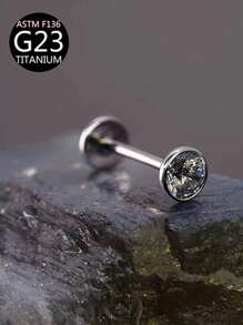 قطعة واحدة من أقراط الأذن المرصعة بالزركونيا المكعبة من التيتانيوم G23 بشكل دائري، أقراط الغضروف، خاتم الشفة، خاتم الأنف، مجوهرات ثقب التيتانيوم F136، مناسبة للاستخدام اليومي للنساء