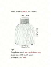 Jarrón de plástico sencillo y práctico, ideal para exhibir flores artificiales, ideal para decoración del hogar y organizador de escritorio, ideal para flores secas o artificiales, ideal para decorar escritorios o estanterías.