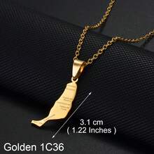 1pc Stainless Steel La Palma Island Map Pendant Necklace, Jewelry For Women & Girls - Multicolor - View 24