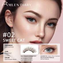 MLEN DIARY [Soft Magnetic] MLen Diary Magnetic Eyelash Case - Reusable Soft Magnetic Eyelashes, No Glue & Eyeliner, Waterproof, Lightweight Natural Look, 10-12mm, Includes Pouch & Brush, Magnetic Eyelashes Reusable