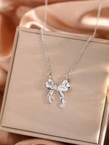 1 件复古优雅时尚蝴蝶吊坠项链，不锈钢链，适合日常佩戴和聚会，珠宝礼物 - 項鍊 - 查看 5