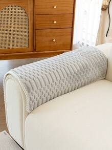 1pc Thick Plush Solid Color Sofa Cushion Cover, Non-Slip Washable, Modern Minimalist Home Decor Pet-Friendly, Soft & Comfortable Furniture Protector Pad For Bedroom, Office, Living Room (Excluding Backrest, Armrest, Pillow Cover)