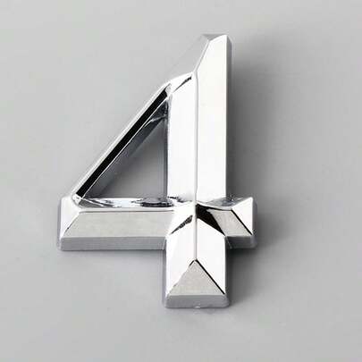 Placas de números de puerta de ABS del 0 al 9, señales de números montables de textura de acero inoxidable minimalista moderno en 3D