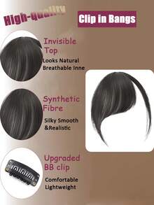 Synthetic Air Bangs Wig For Women 1 Clip In Hairpieces Accessories Mini Fake Bangs Suitable For Girls