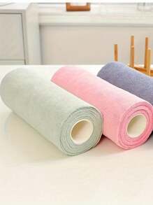 1 rollo de paños de limpieza reutilizables, paño de cocina para el hogar, rollos de toallas de microfibra, trapos de cocina, reemplazo de toallas de papel para lavar, suministros de limpieza, herramienta de limpieza