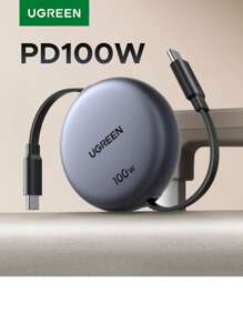 UGREEN USB-C 转 USB-C 100W 伸缩充电数据线 USB2.0 深空灰色 兼容 16 15 三星 45W SFC2.0 快速充电 兼容 16、16 Pro Max、15、15 Plus、15 Pro、15 Pro Max，兼容 Redmi，兼容 OnePlus Type C 充电器 Nan - 黑色 - 查看 2