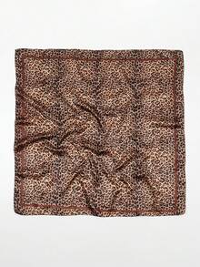 1 chiếc khăn vuông thời trang nữ 90cm, khăn bandana in họa tiết, xuân/hè, khăn trùm đầu xích da báo đi biển, đi nghỉ cho trang phục - cà phê - Xem 7