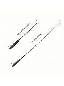 PETSIN 1 件带硅胶手柄的互动猫逗猫棒，可伸缩钓鱼竿式玩具，带真狐狸毛尾巴，条纹图案，无需电池