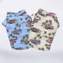 Dog Hawaiian Style Summer Shirt, Pet Outdoor Wear
