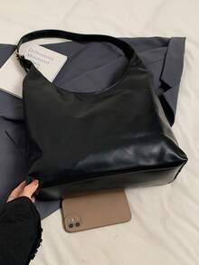 Túi Tote Lớn Thời Trang Cho Nữ, Túi Đeo Vai Thiết Kế Mới, Chất Lượng Cao - màu đen - Xem 9