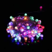 1串10/20/40/80颗LED灯，3/6/10米PVC材质，浪漫彩色灯泡装饰，可扩展，适用于帐篷装饰