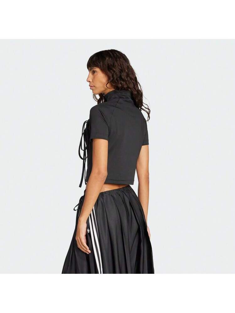Adidas Originals Women's Ribbon Crop Top Short Sleeve T-Shirt Knit