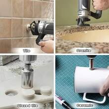 10pcs Diamond Hole Saw Set - For Diamond/Tile/Marble/Glass/Ceramic - Diamond Coated Edge, Precision Drilling, With Drill Bit Grinder - Multicolor - View 7