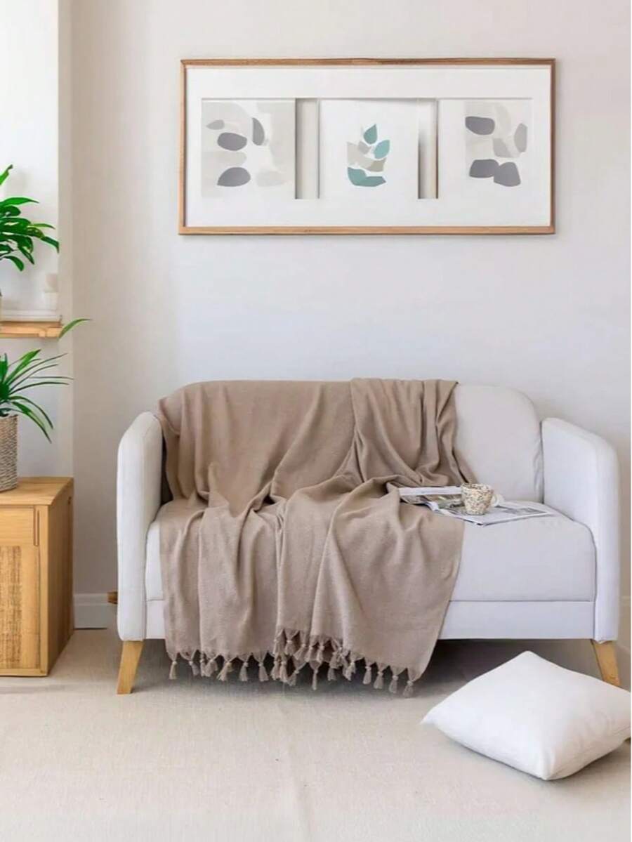 Made In Turkey - Herringbone Pattern Sofa Cover – 180x210 Cm Cotton-Polyester Fabric