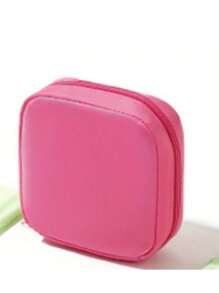 1 pieza Bolsa de almacenamiento de toallas sanitarias rosada, bolsa de almacenamiento portátil, gran capacidad, estilo sencillo, utilizada para almacenar toallas sanitarias, protectores diarios y tampones, una necesidad para las niñas, una buena opción para salir.
