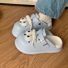 Women Clogs - Cute Big Eyes-white Coffee - View 8