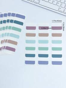 Book Annotation Supplies, 10sheets Sticky Notes Set With Ruler For Index Tabs Page Markers 60 Colors Indexing Posted Classified Memo Writing Post Bookmarks Transparent Color Fluorescent Index Stick A Label, Gifts For Friends On Halloween And Christmas - Multicolor - View 12