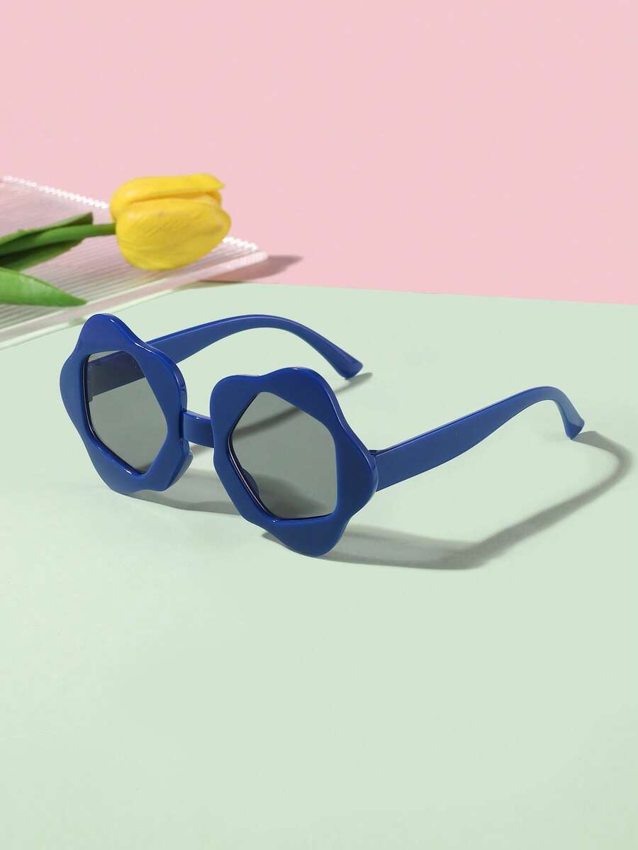 1 Peça Óculos de Sol Acrílicos Boêmios Fofos com Armação Floral para Meninos e Meninas de 9-14 Anos, Moda Eyewear para Piquenique e Passeios de Verão