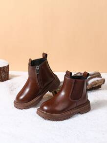 1 Pair Children's Autumn/Winter New Soft Bottom Fashion Versatile Outdoor Anti-Slip Classic Leather Boots - Brown - View 15