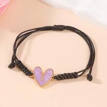 1 件心形编织手链，适合女士日常佩戴的腕带