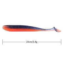 HENGJIA 6pcs/Pack 100mm 5.4g Soft Lures, Artificial Soft Baits For Bass Fishing, Silicone Dual-Color Wiggling Lures - Multicolor - View 2