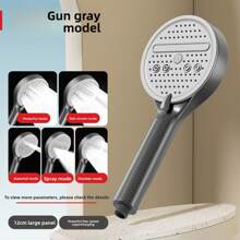 3pcs/Set Fish Scale Patterned High Pressure Shower Head Kit - ABS Large Panel 5-Setting Adjustable + 1.5m Hose + No-Drill Bracket | Home Bathroom Hot Water Heater Showerhead | Hotel & Homestay Grade Quality - Multicolor - View 7