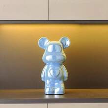 1pc Fierce Bear Decor, Luxurious High-End Quality, Suitable For Display Cabinet/Wine Cabinet/Desk Decoration, Modern Abstract Animal Sculpture, Ideal For Living Room And Wine Cabinet Decoration - Unique Housewarming Gift, Futuristic Home Decor, Also Suitable For Coffee Table And Office Desk