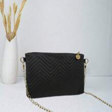 Bolso cruzado, bolso de hombro, clutch de mujer con nueva cadena con relieve ondulado, ligero y sin carga para viajes