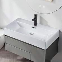 homefire Washbasin Bathroom Countertop Washbasin Oval Ceramic Countertop Basin Bathroom Wash Bowl Nano-Coating Top With Lotus Effect White Wash Area Small 41x33x14.5cm Guest WC Bathroom Accessories - White - View 2