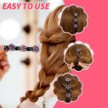 D4Pcs Braided Hair Clips Sparkling Crystal Stone Hair Clips Short Duckbill Clip Braid Tool For Women Ladies Girls Braided Styling Accories5001 - Có màu - Xem 4