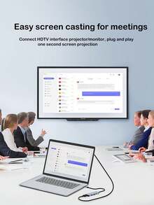 四合一 Type-C 转 HDTV 4K、USB3.0/2.0 PD 100W 扩展坞、多功能扩展集线器 - 灰色 - 查看 6