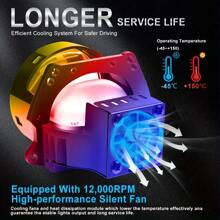 2 PIEZAS TOAUTO Lentes de proyector de faros Bi LED de 3 pulgadas para luces LED de Hella, proyector de 120W y 40000LM, accesorios de automóvil - Blanco - Ver 9