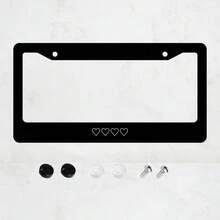 White Heart Style License Plate Prame Aluminium Rust-Proof Auto Parts License Plate Decorative Screws Fit Standard 2 Holes 1 U.S. License Plate, 12.2x 6.3 Inch - 12x6 inch - Xem 1