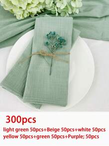 6/300pcs Nordic Style Minimalist Plaid Napkins, 100% Polyester Wrinkle-Resistant, Suitable For Hotel, Restaurant, Home, Holiday Party, Banquet Table Decoration, Cocktail Napkins