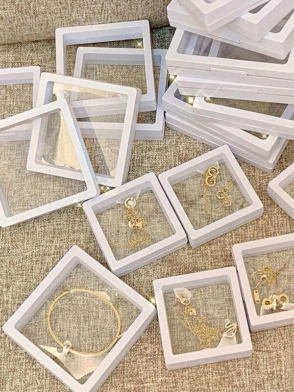 PE-Folie Anti-Oxidations transparente Schmuckaufbewahrungsbox, Nagel- und tragbare Nagelausstellung, staubdichte Schmuckaufhängeaufbewahrungsbox, 3D-Fotoalbum Schwebender Rahmen, multifunktionale tragbare Geschäftsreise-Aufbewahrungsbox für Frauen Aufbewahrungsorganisator Reiseessentials Schulanfang Schlafsaal Aufbewahrung Herbstdekoration