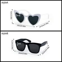 1/2 piezas/Set Gafas de sol de novia y novio, decoración de boda con forma de corazón en blanco y negro, suministros para despedida de soltero, regalo para ducha nupcial, decoración de boda, accesorios para fotos