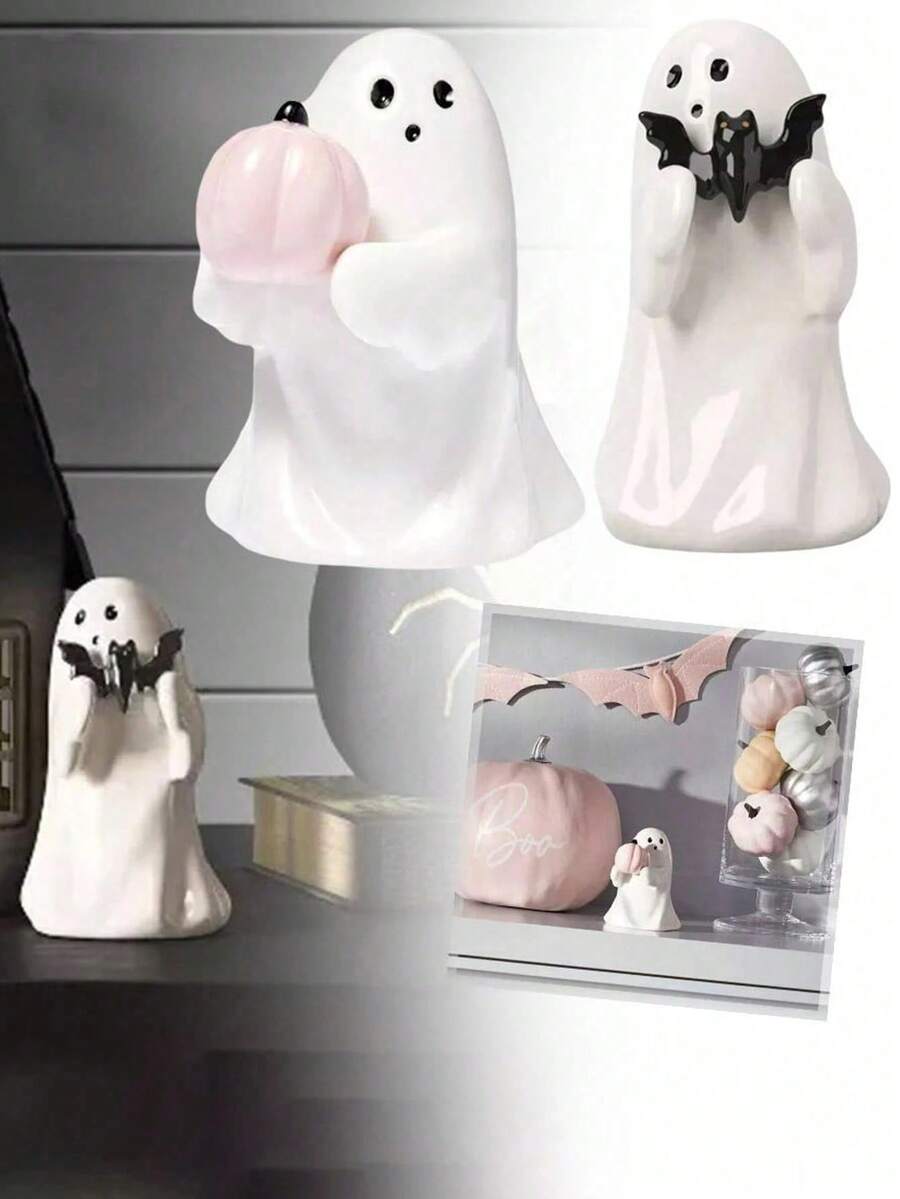 1pc Vintage Halloween Ghost Decoration Ornament Resin Ghost Desktop Craft Statue Home Decoration Office Room Desktop Decoration Halloween Holiday Party Thrilling Atmosphere Decoration Props Accessories Gifts For People Halloween Decor Fall Decor Room Decor